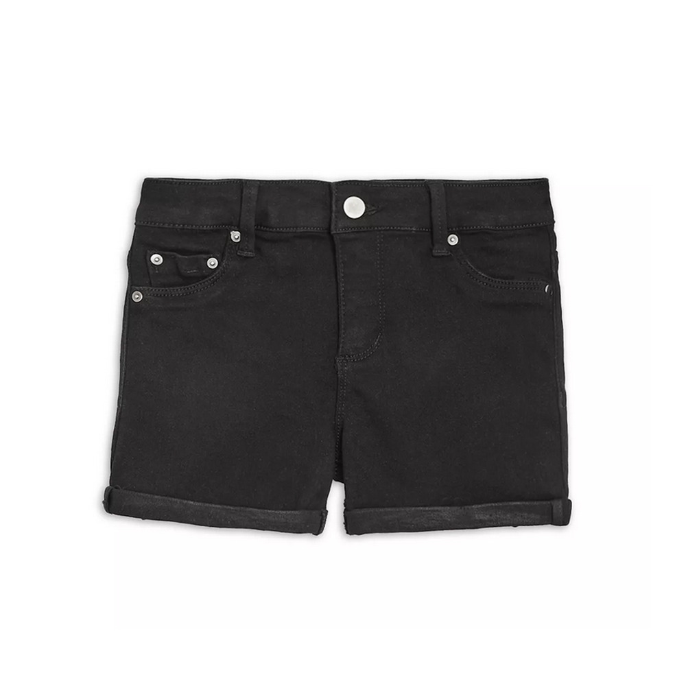Aqua Girls' Rolled Cuff Shorts Black Big Kid Size 16 2471